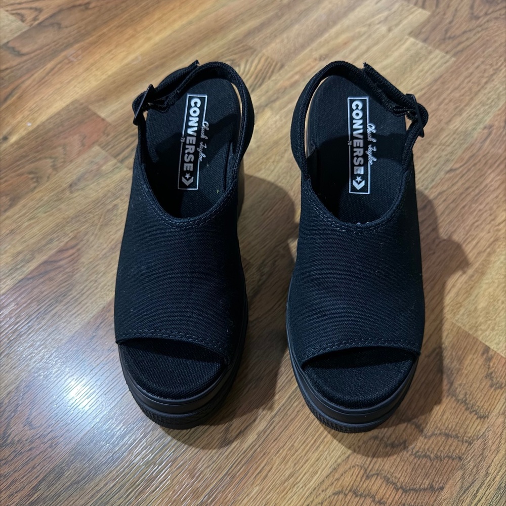 Black Chuck 70 De Luxe Heel Sandal Platform Women Size 5